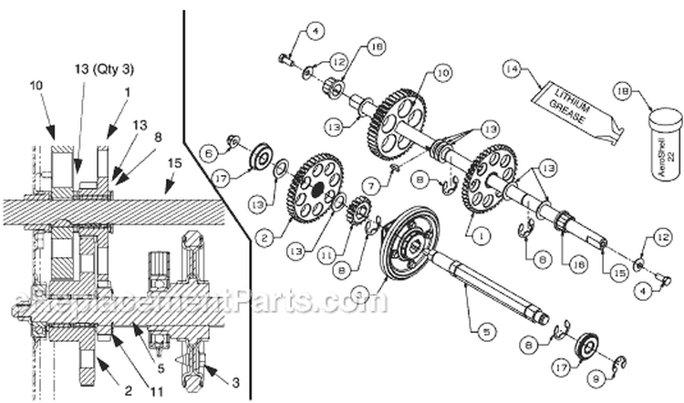 Page B Diagram and Parts List for 31AE6LLG723 2005 Yard Machines Snow Blower